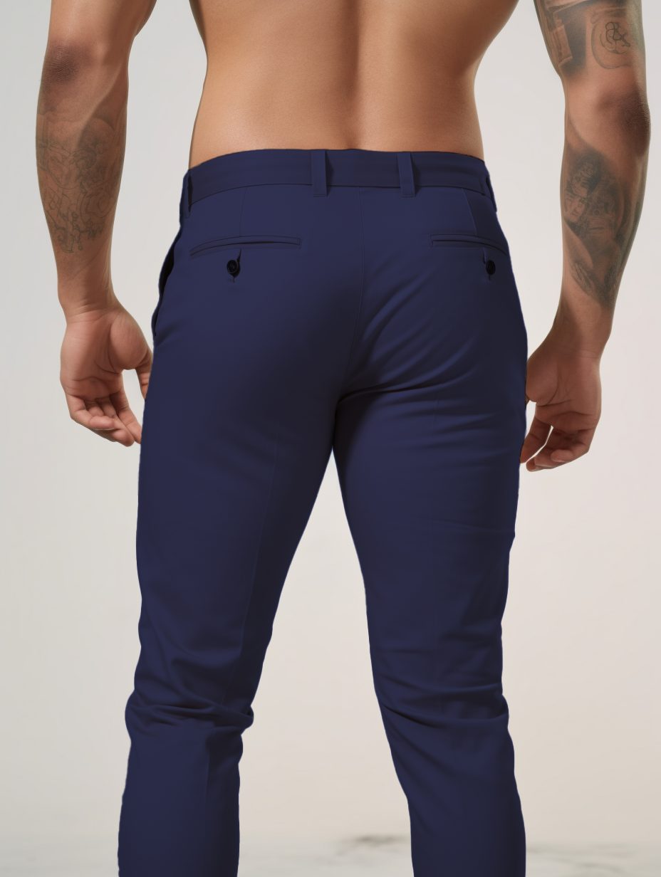 Slim Fit Stretch Chino Trousers for Men - View 7