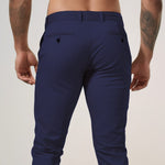 Slim Fit Stretch Chino Trousers for Men - View 7