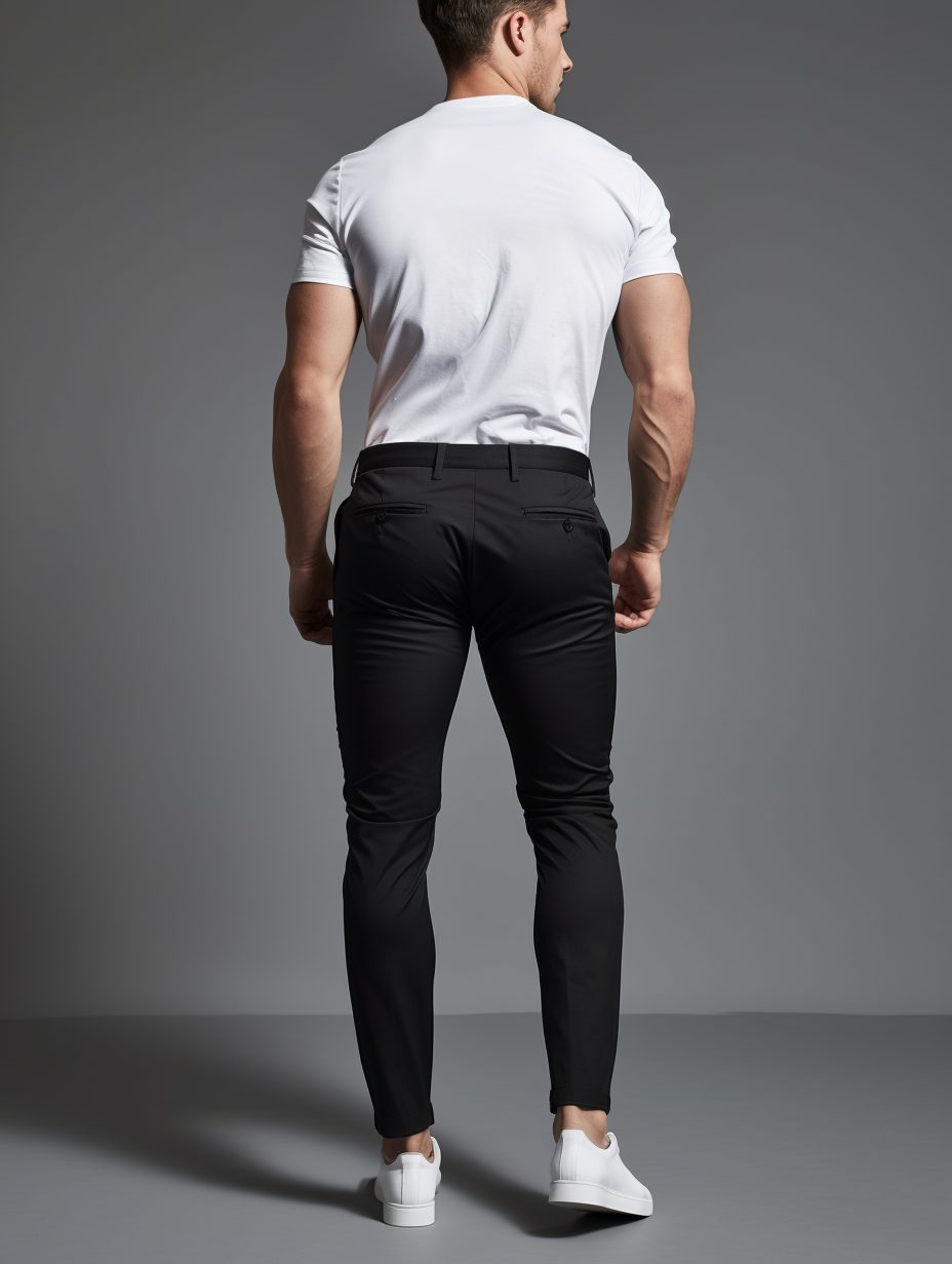 Slim Fit Stretch Chino Trousers for Men - View 8