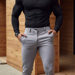 Slim Fit Stretch Chino Trousers for Men - View 9