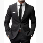 Slim Fit Suit Set for Men - Black