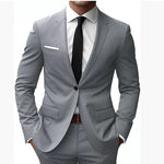 Slim Fit Suit Set for Men - Gray