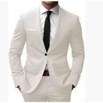 Slim Fit Suit Set for Men - Cream