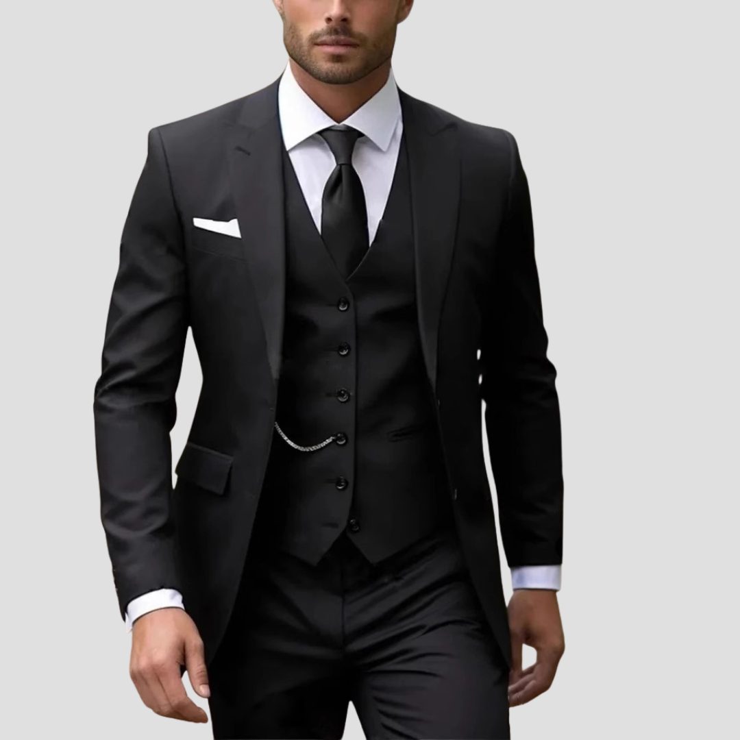 Slim Fit Three Piece Suit Set for Men