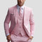 Slim Fit Three Piece Suit Set for Men - Pink
