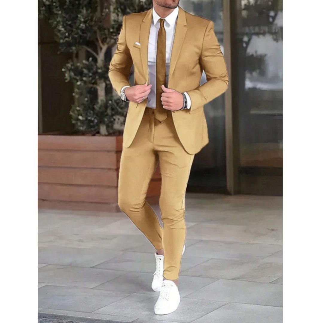 Slim Fit Two-Piece Suit Set for Men