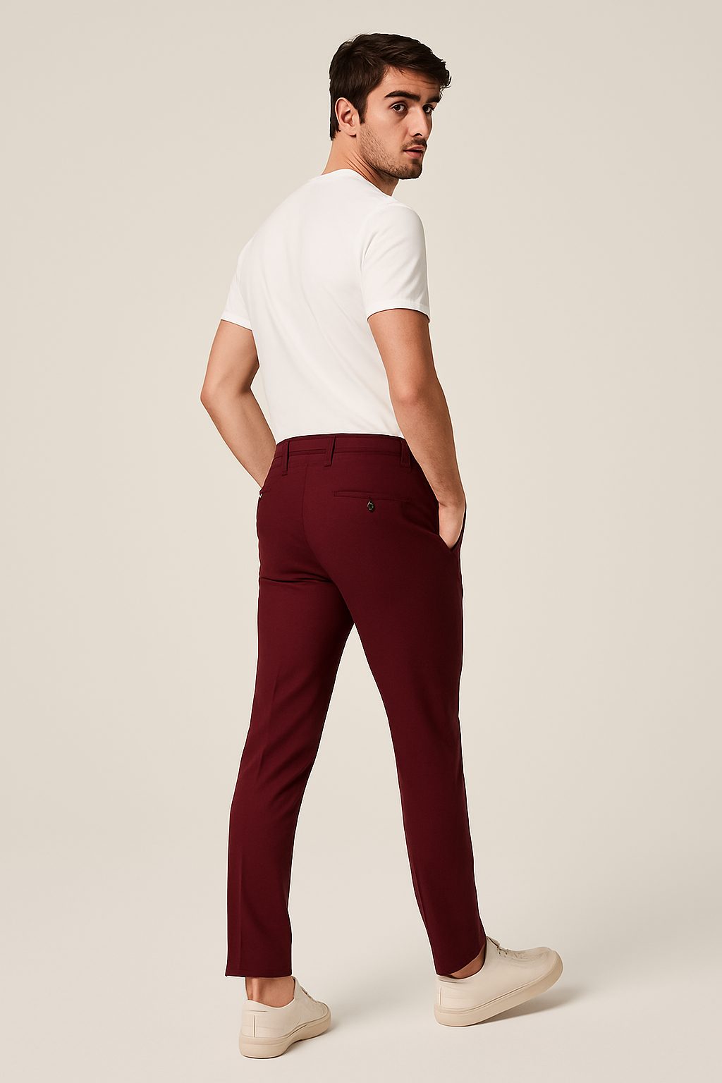 Slim Leg Chino Trousers for Men - View 2