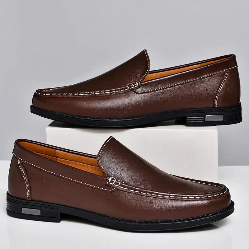 Slip-On Leather Venetian Loafer for Men - Brown