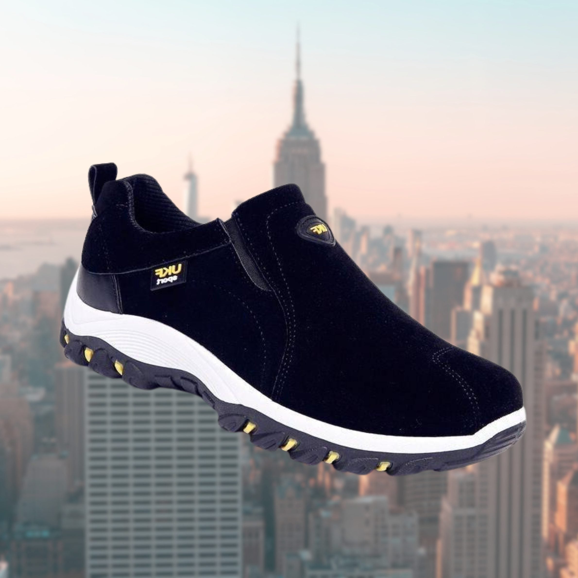 Slip-On Sneakers with Cushioned Sole for Men - Black