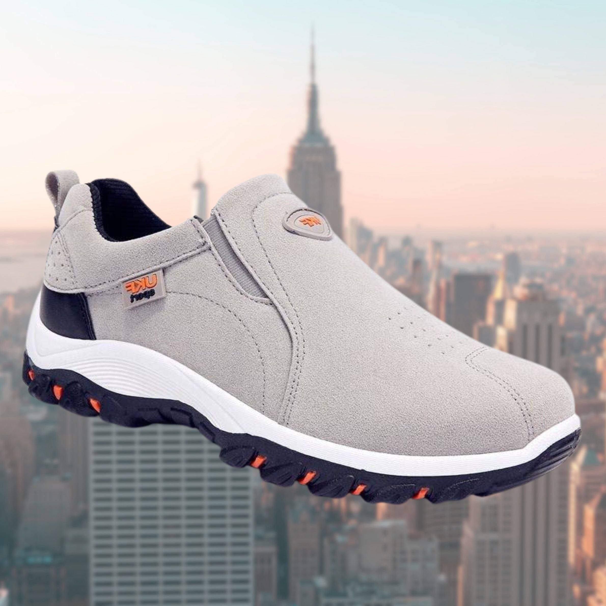 Slip-On Sneakers with Cushioned Sole for Men - Gray