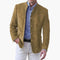 Stand Collar Suede Blazer for Men