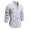 Stand Collar Long Sleeve Button-Down Shirt for Men - Gray
