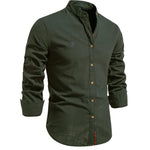 Button-Down Stand Collar Shirt for Men