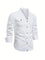 Button-Down Stand Collar Shirt for Men - White
