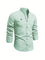 Button-Down Stand Collar Shirt for Men - Light Green