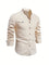 Button-Down Stand Collar Shirt for Men - Apricot