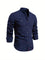 Button-Down Stand Collar Shirt for Men - Navy Blue