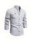 Button-Down Stand Collar Shirt for Men - Grey