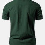 Stand Collar Short Sleeve Button-Down Shirt for Men - View 6