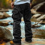 Straight Leg Cargo Jeans with Multiple Pockets for Men - View 4