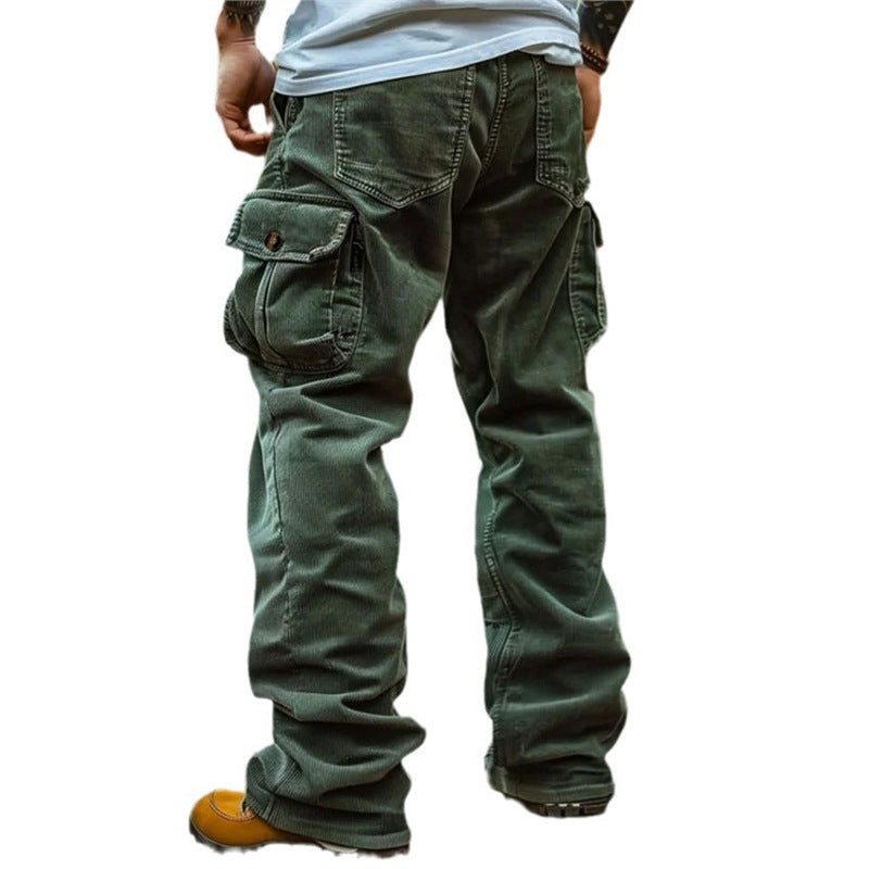 Straight Leg Cargo Jeans with Multiple Pockets for Men - View 5