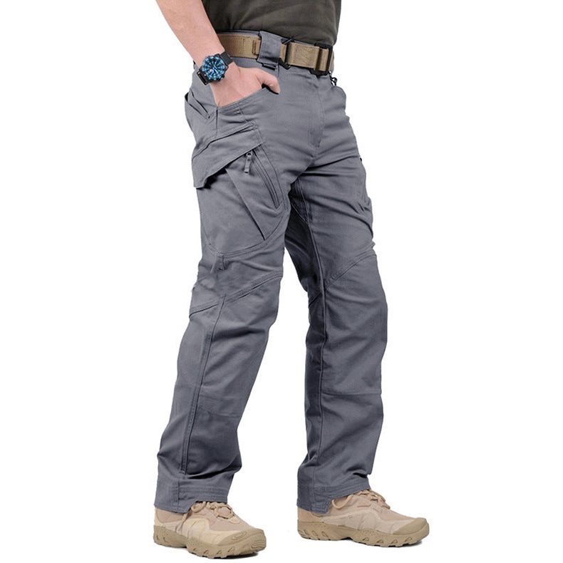 Straight Leg Cargo Trousers for Men - Gray