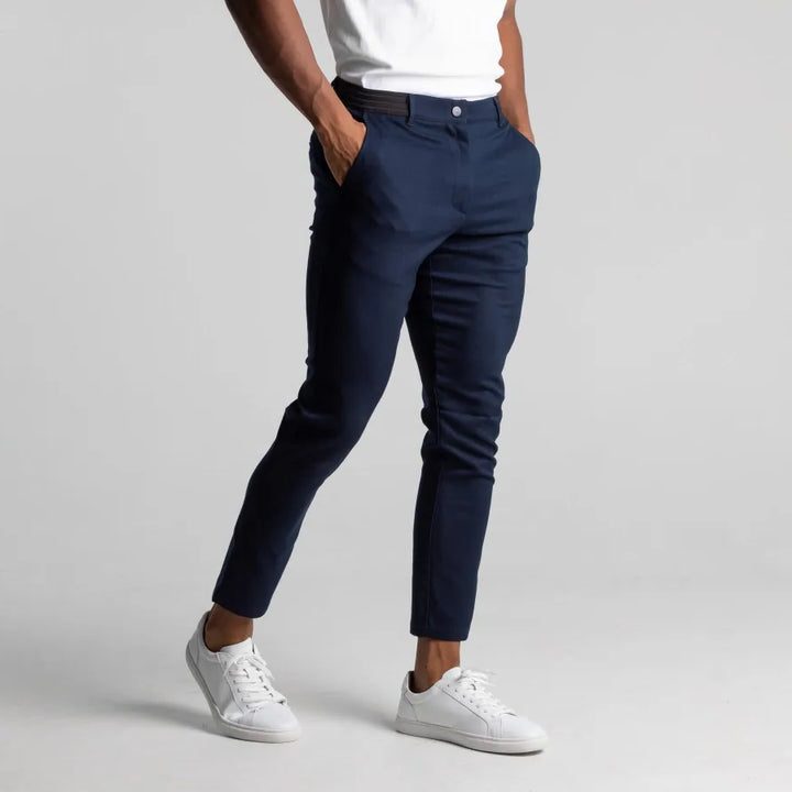 Straight Leg Chino Trousers for Men - Blue