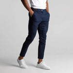 Straight Leg Chino Trousers for Men - Blue