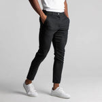 Straight Leg Chino Trousers for Men - Black