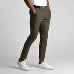 Straight Leg Chino Trousers for Men - Green