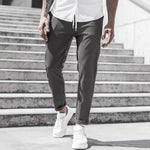 Straight Leg Chino Trousers with Drawstring for Men - View 10