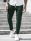 Straight Leg Chino Trousers with Drawstring for Men - Dark Green
