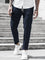 Straight Leg Chino Trousers with Drawstring for Men - Indigo