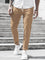 Straight Leg Chino Trousers with Drawstring for Men - Khaki
