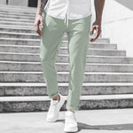Straight Leg Chino Trousers with Drawstring for Men - View 9