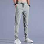 Straight Leg Drawstring Trousers for Men - Hellgrün