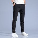 Straight Leg Drawstring Trousers for Men - Schwarz