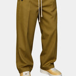Straight Leg Drawstring Trousers for Men