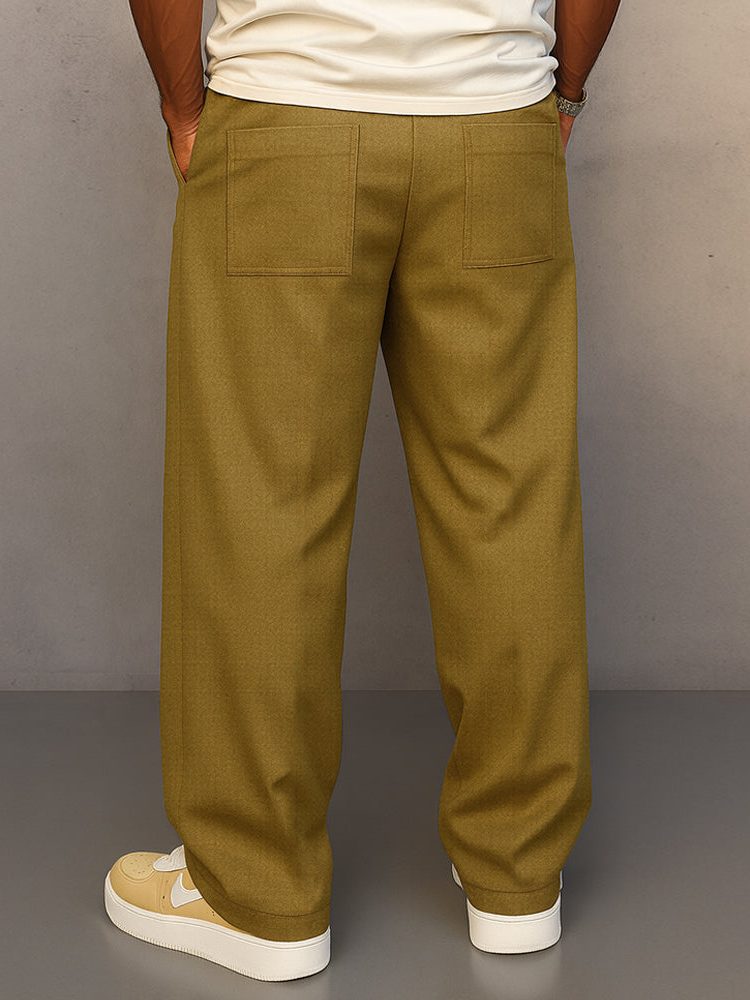 Straight Leg Drawstring Trousers for Men - View 10