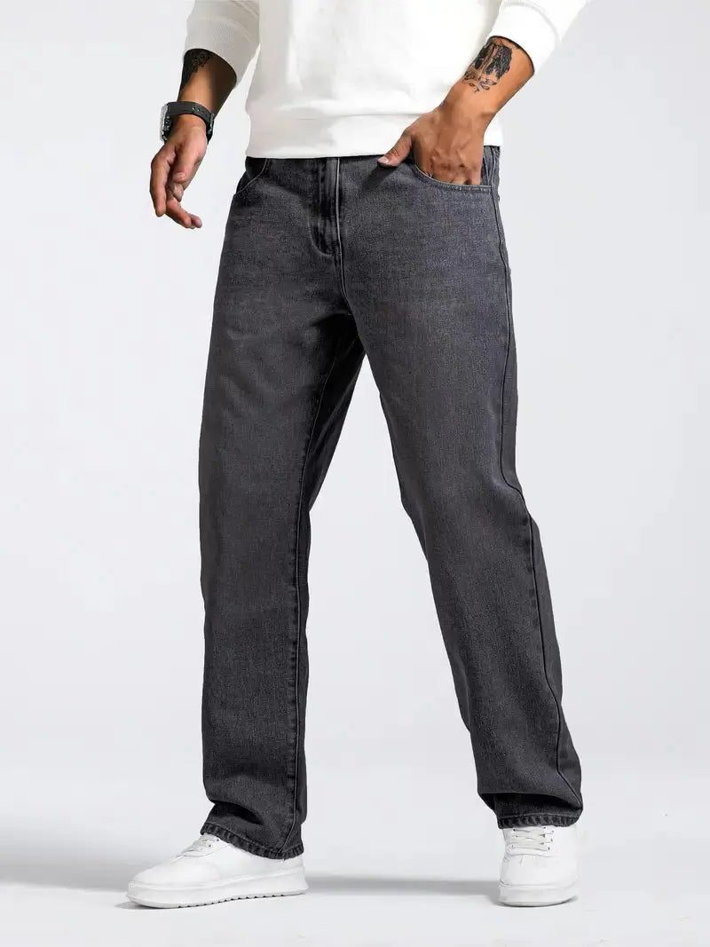 Straight Leg Jeans for Men - Dark Gray