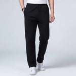Straight Leg Jogging Trousers for Men - Black