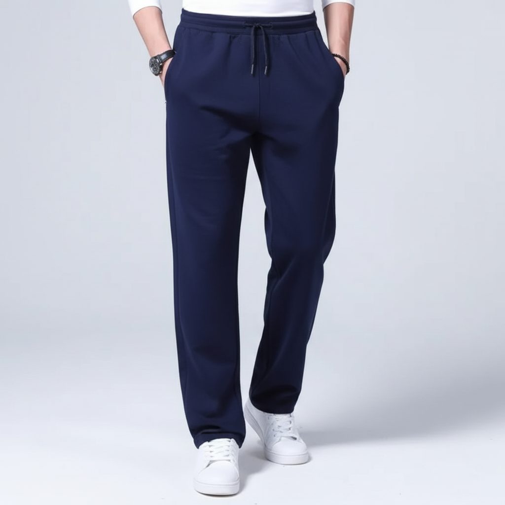 Straight Leg Jogging Trousers for Men - Dark Blue