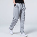 Straight Leg Jogging Trousers for Men - Light Gray