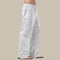 Straight Leg Linen Cargo Trousers for Men - White
