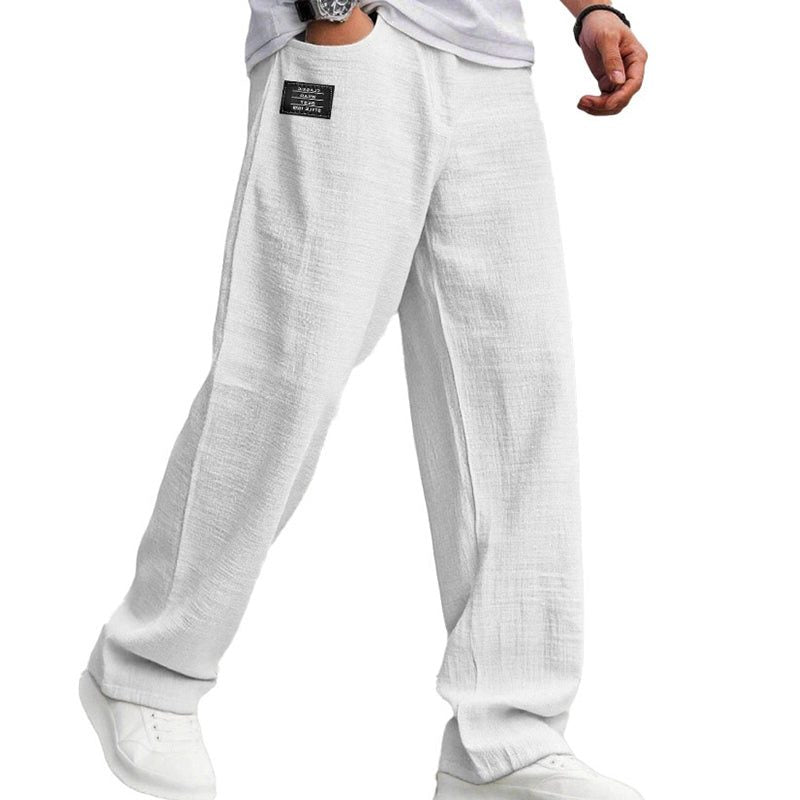 Straight Leg Trousers for Men - White
