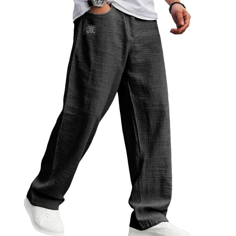 Straight Leg Trousers for Men - Black