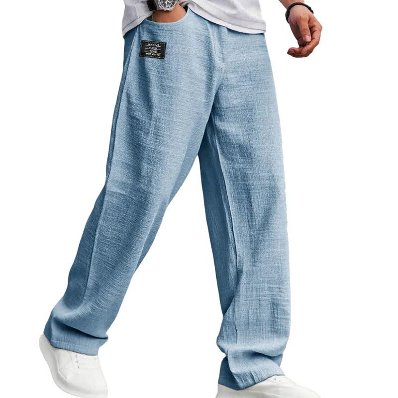 Straight Leg Trousers for Men - Light Blue