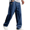 Straight Leg Trousers for Men - Navy Blue