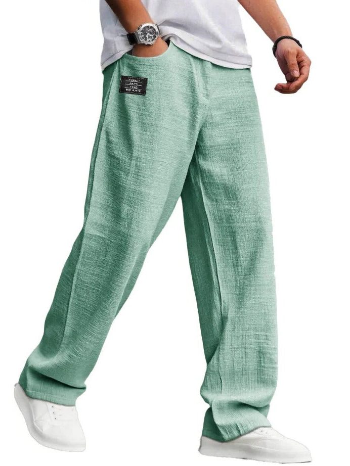 Straight Leg Trousers for Men - Light Green
