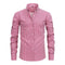 Stretch Button-Down Long Sleeve Shirt for Men - Red